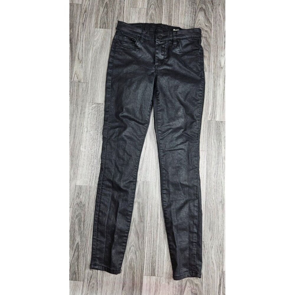Blank NYC Womens Size 25 The Bond Animal Print Mid Rise Skinny Black Denim Jeans